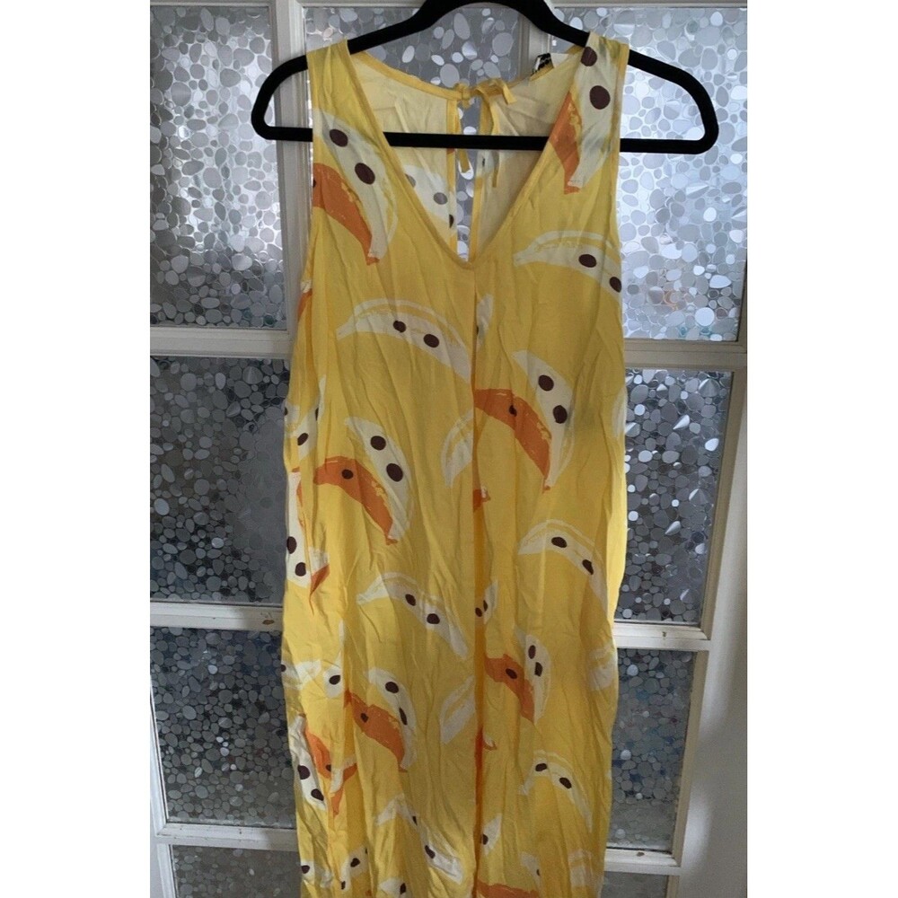 NWT Pepaloves Jumpsuit Bananas Summer Fun Rayon Sz L Beach Lounge Festival - Picture 3 of 8
